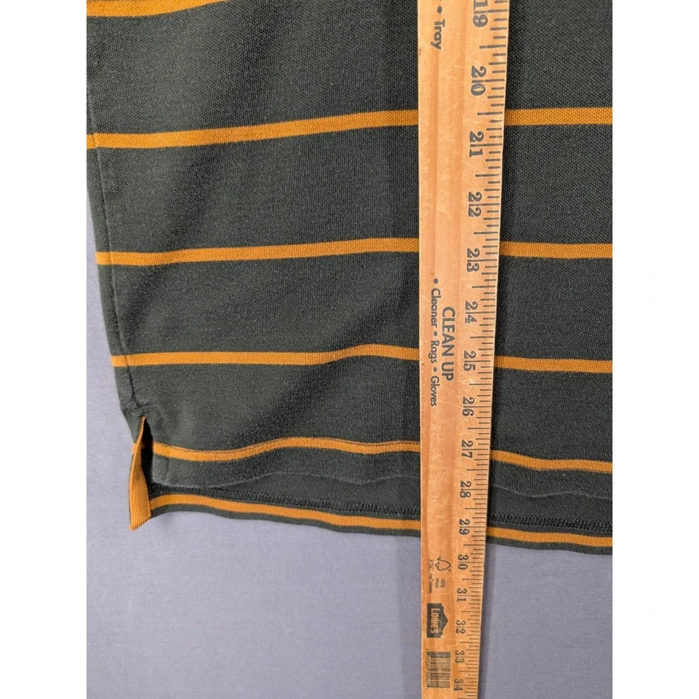 IZOD Advantage Performance Polo Shirt Mens XXL Green Orange Striped